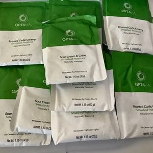 OPTAVIA 9 = 6 sour cream and chive mashed potatoes 3 roasted g creamy potatoes